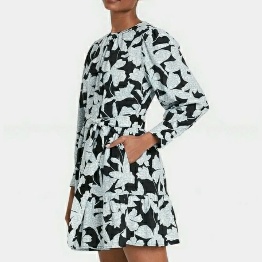 Who What Wear Balloon Long Sleeve‎ Tiered Dress Size XS